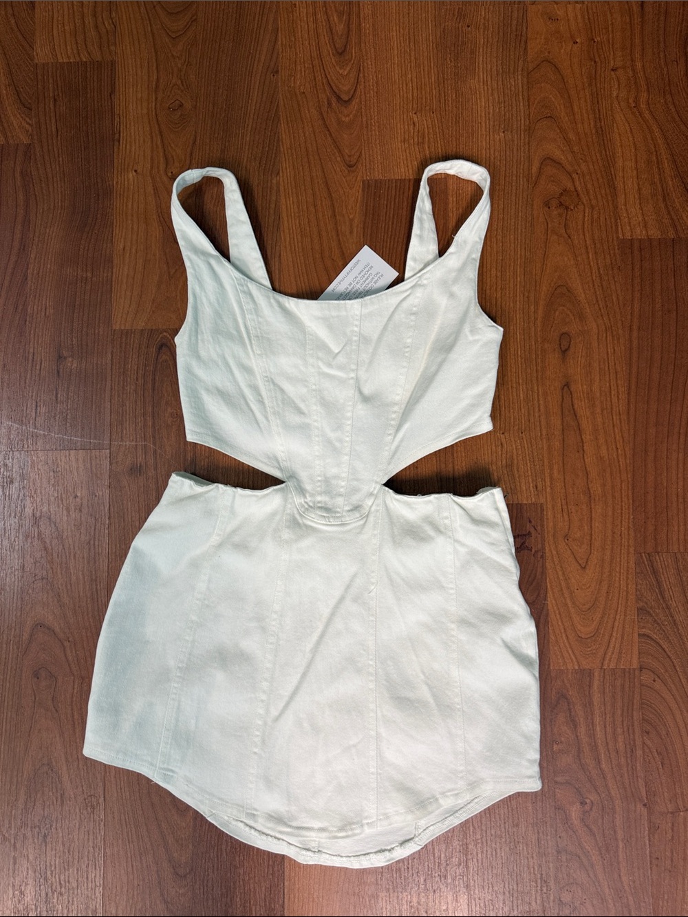 White Denim Cutout Mini Dress NWT